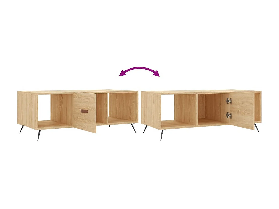 Table basse chêne sonoma 102x50x40 cm bois d'ingénierie