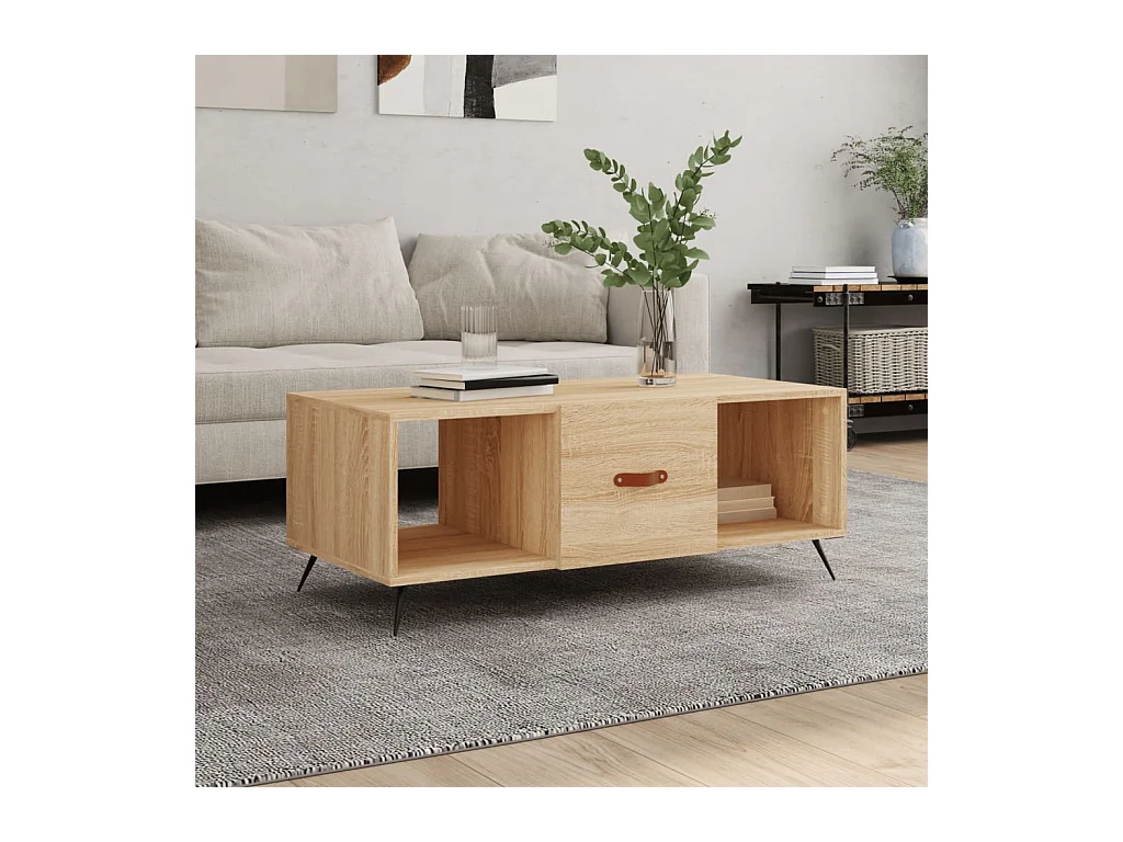 Tavolino da Salotto Rovere Sonoma 102x50x40cm Legno Multistrato