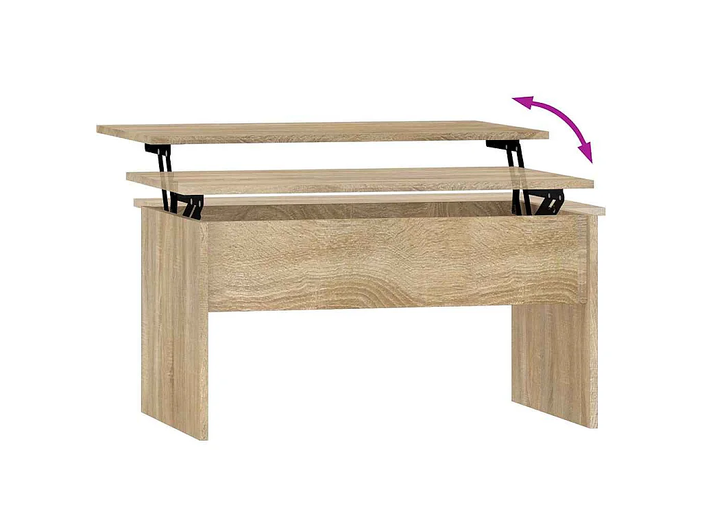 Table basse chêne sonoma 80x50,5x41,5 cm bois d'ingénierie
