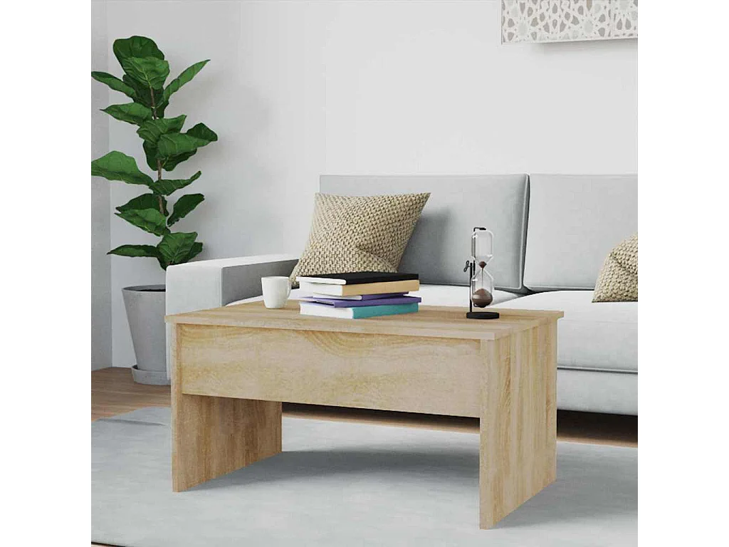 Table basse chêne sonoma 80x50,5x41,5 cm bois d'ingénierie