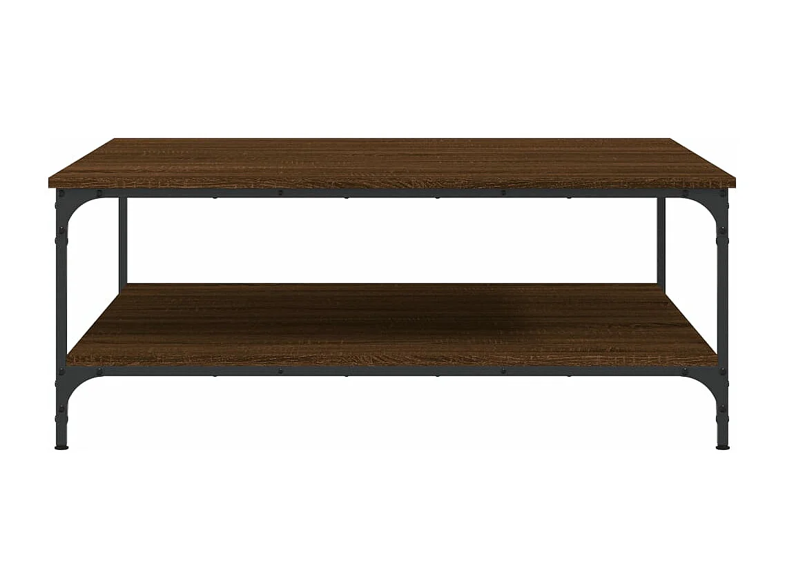 Table basse chêne marron 100x100x40 cm bois d'ingénierie