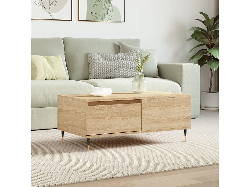 Tavolino Salotto Rovere Sonoma 90x50x36,5 cm Legno Multistrato