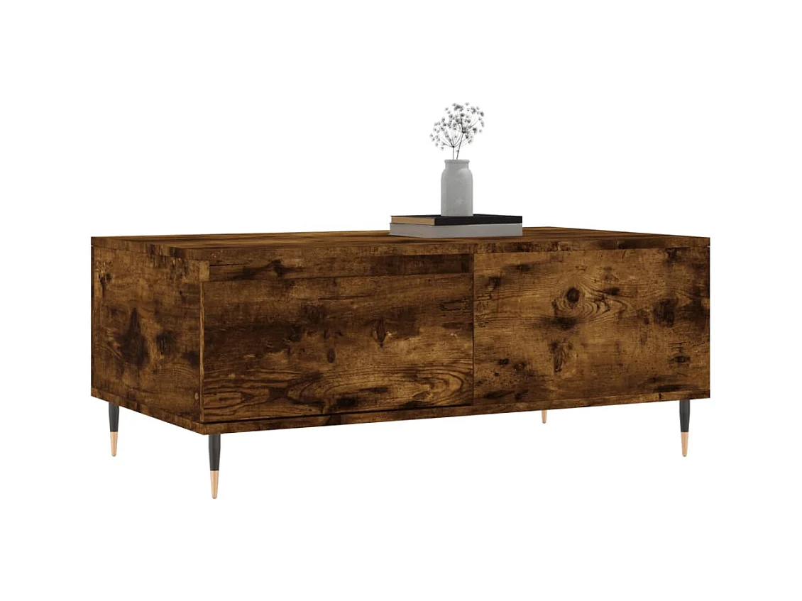 Table basse Chêne fumé 90x50x36,5 cm Bois d'ingénierie
