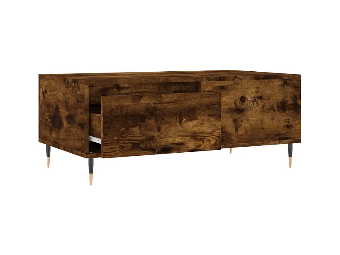 Table basse Chêne fumé 90x50x36,5 cm Bois d'ingénierie