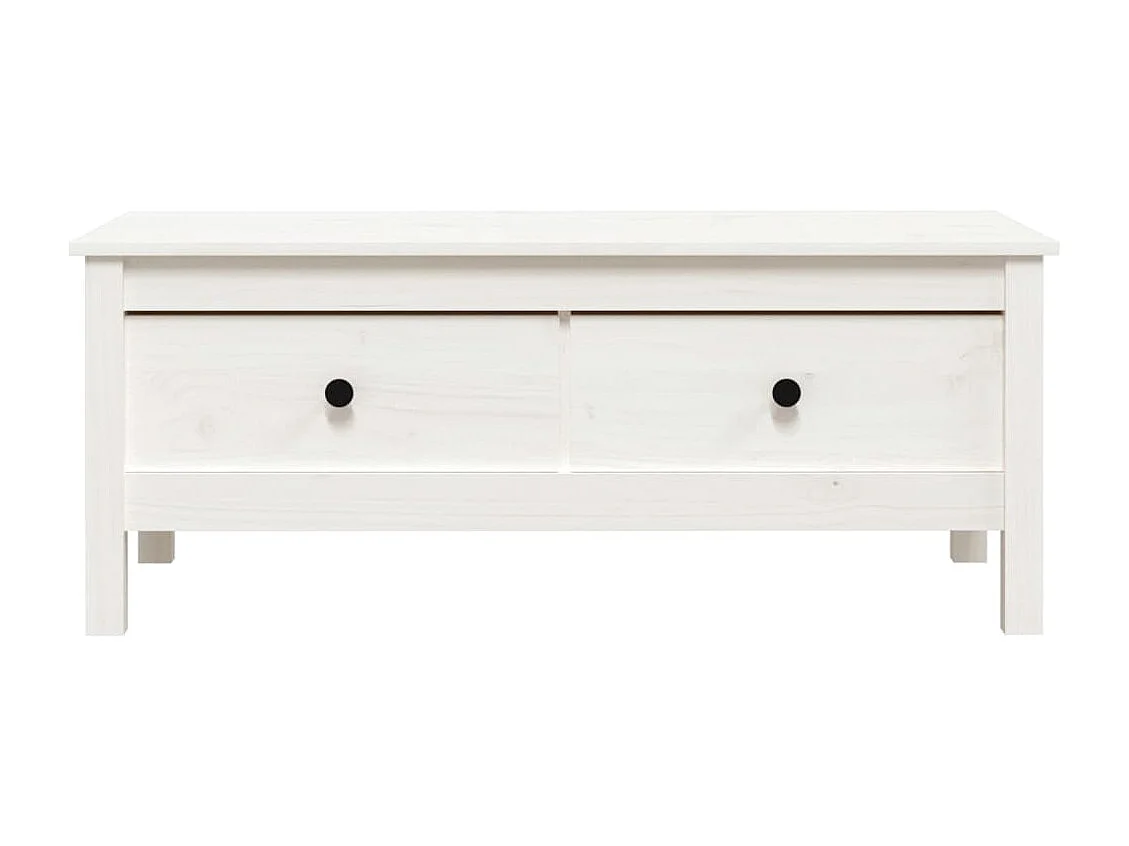 Couchtisch Weiß 100x50x40 cm Massivholz Kiefer