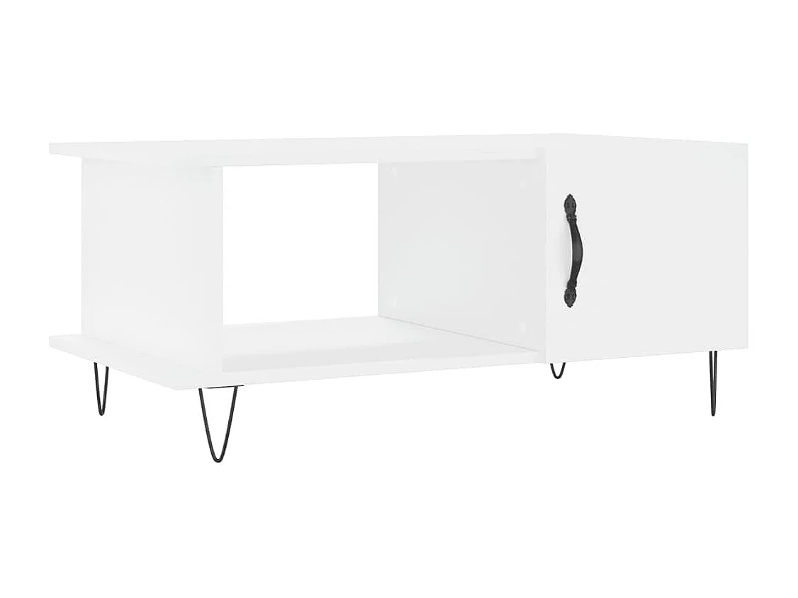 Table basse blanc 90x50x40 cm bois d'ingénierie