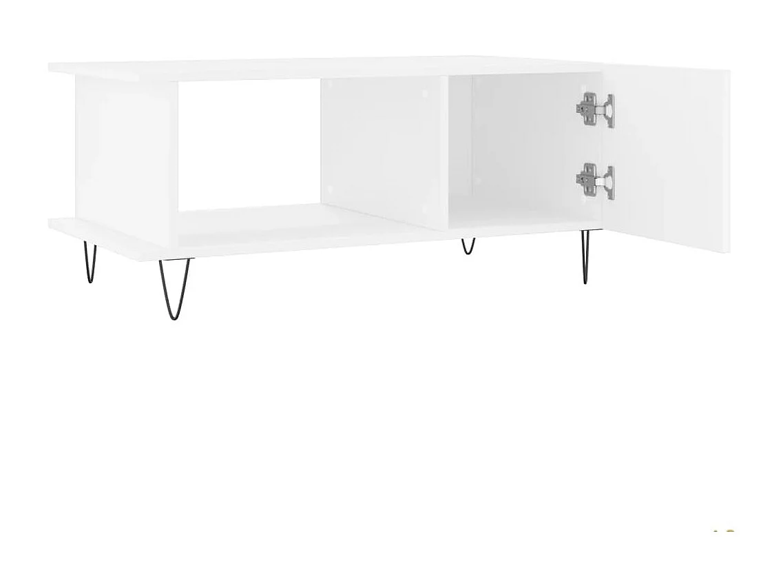 Table basse blanc 90x50x40 cm bois d'ingénierie