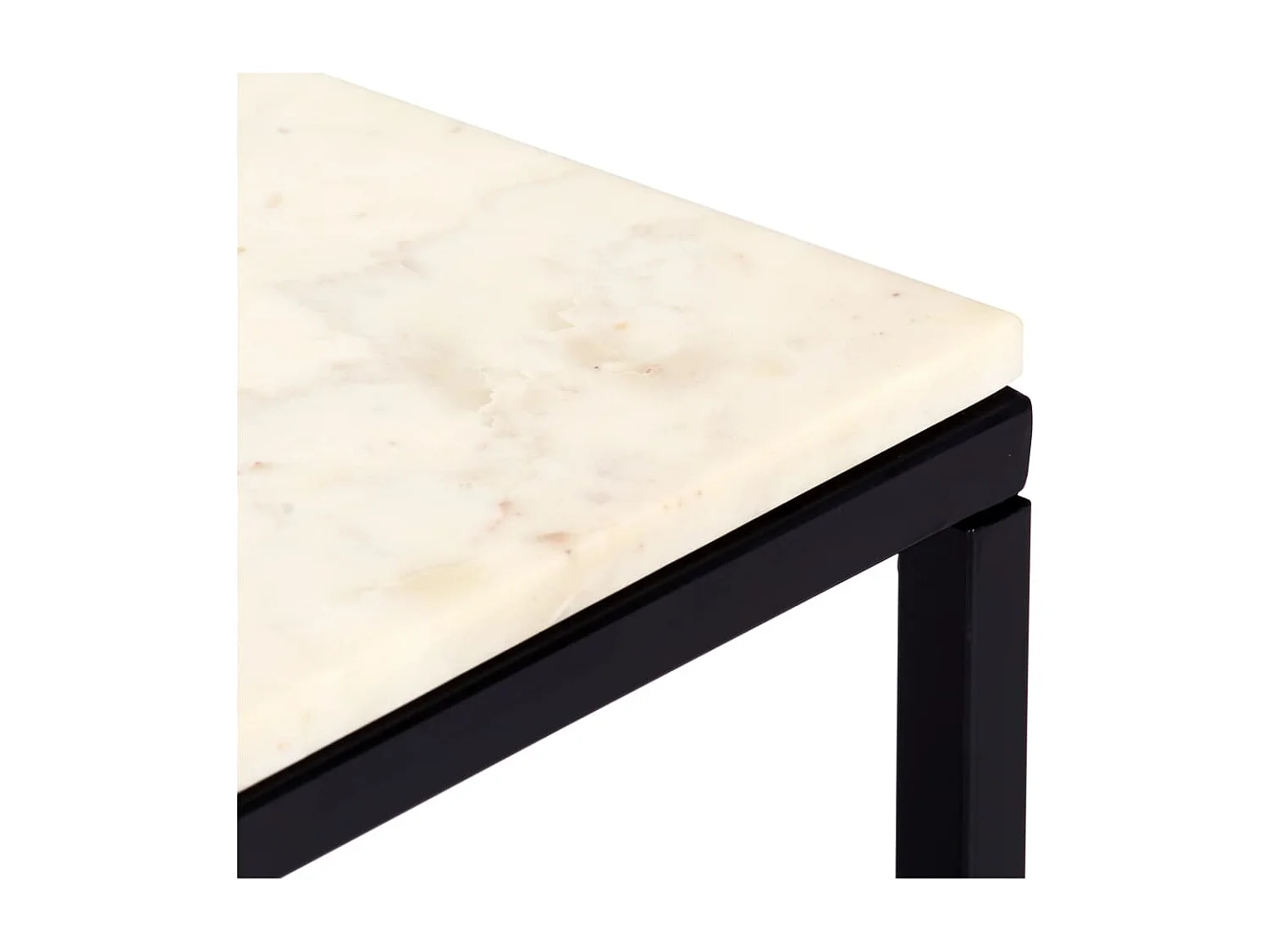 Table basse Blanc 60x60x35 cm Pierre véritable texture marbre