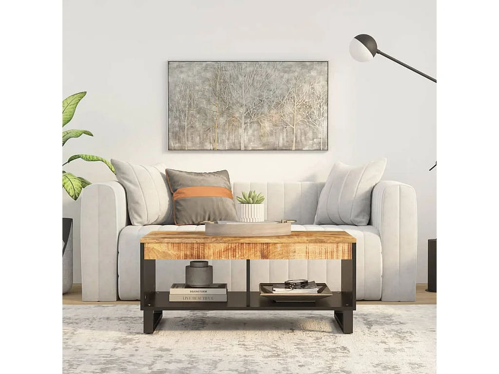 Table basse 90x50x40 cm bois de manguier massif