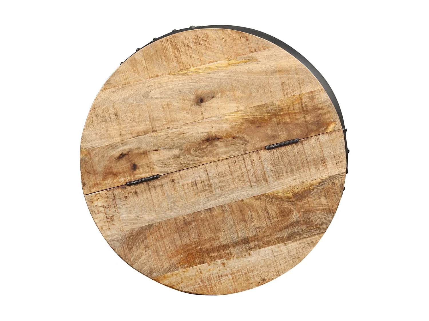 Table basse ronde 53x43 cm Bois de manguier massif