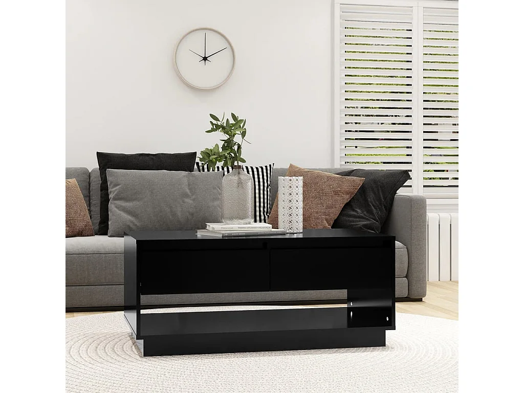 Table basse Noir 102,5x55x44 cm Bois d'ingénierie