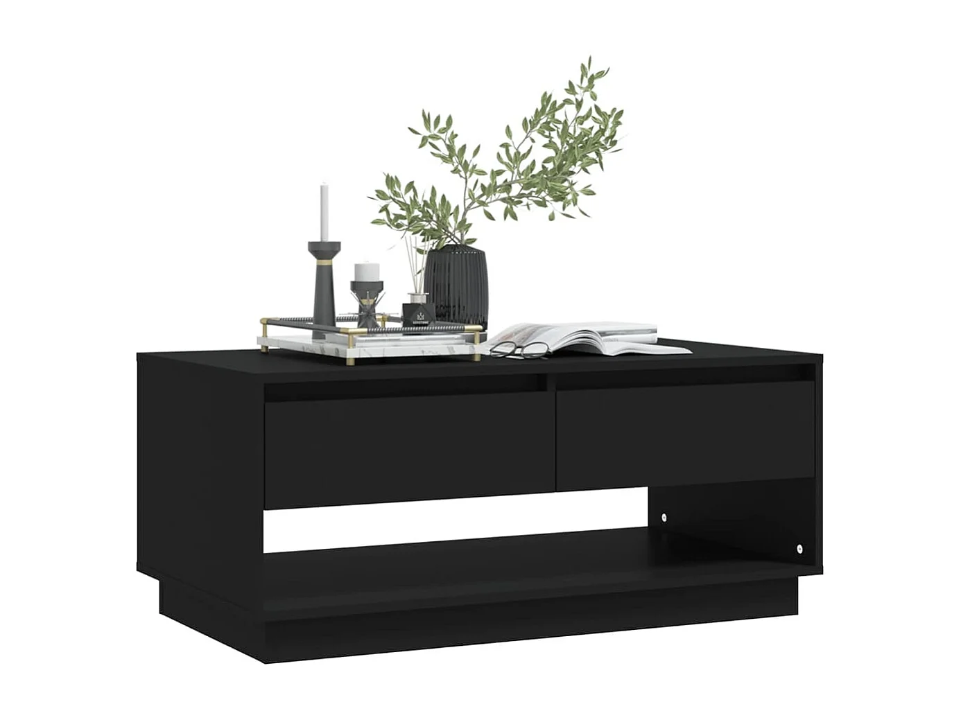 Table basse Noir 102,5x55x44 cm Bois d'ingénierie