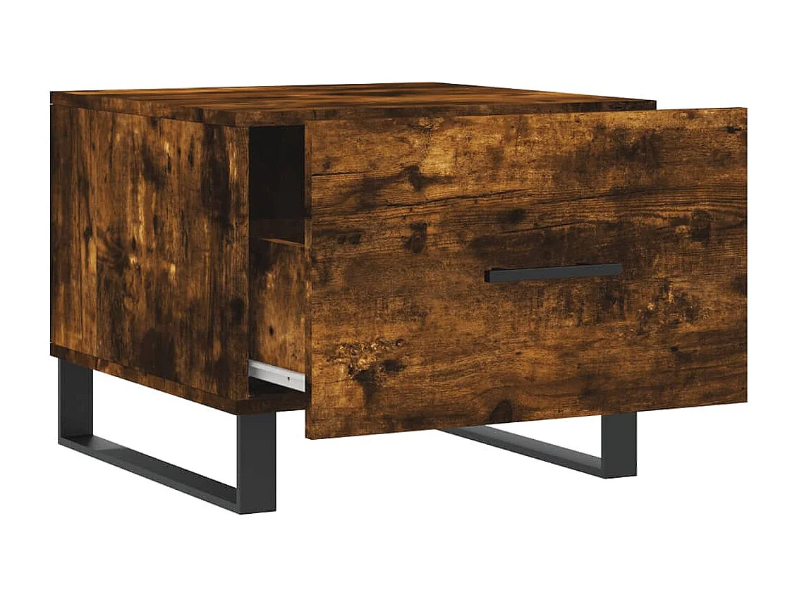 Mesa de centro madera contrachapada roble ahumado 50x50x40 cm