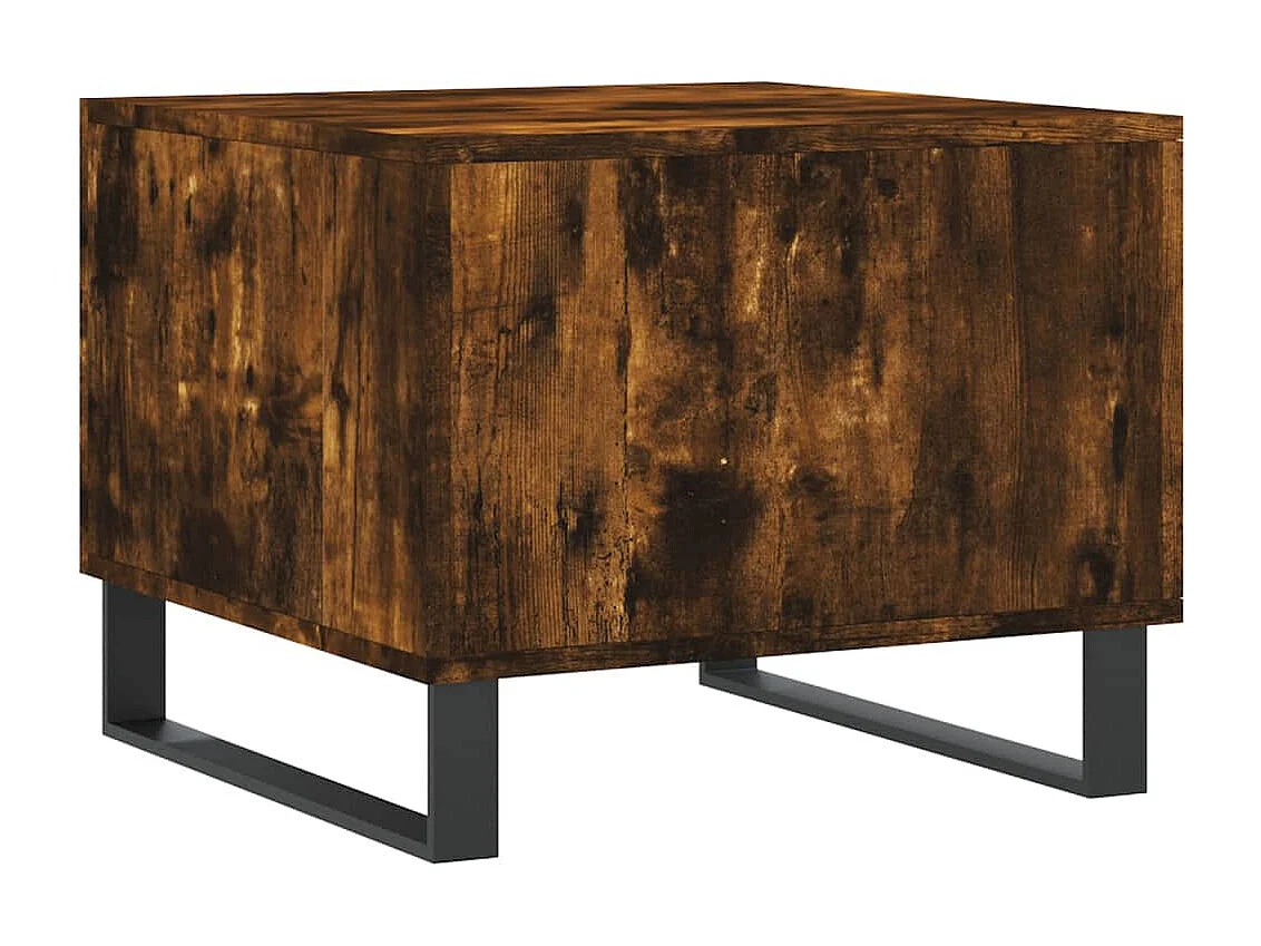 Tavolino da Salotto Rovere Fumo 50x50x40 cm Legno Multistrato