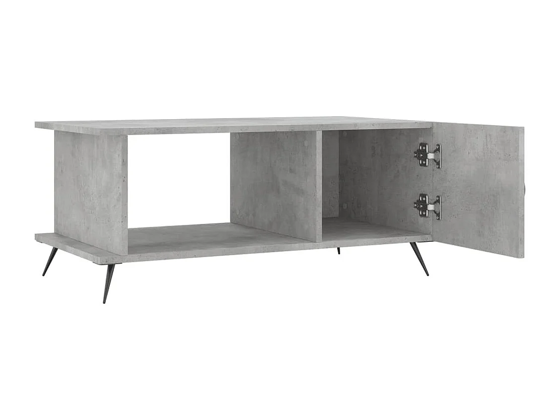 Table basse gris béton 90x50x40 cm bois d'ingénierie