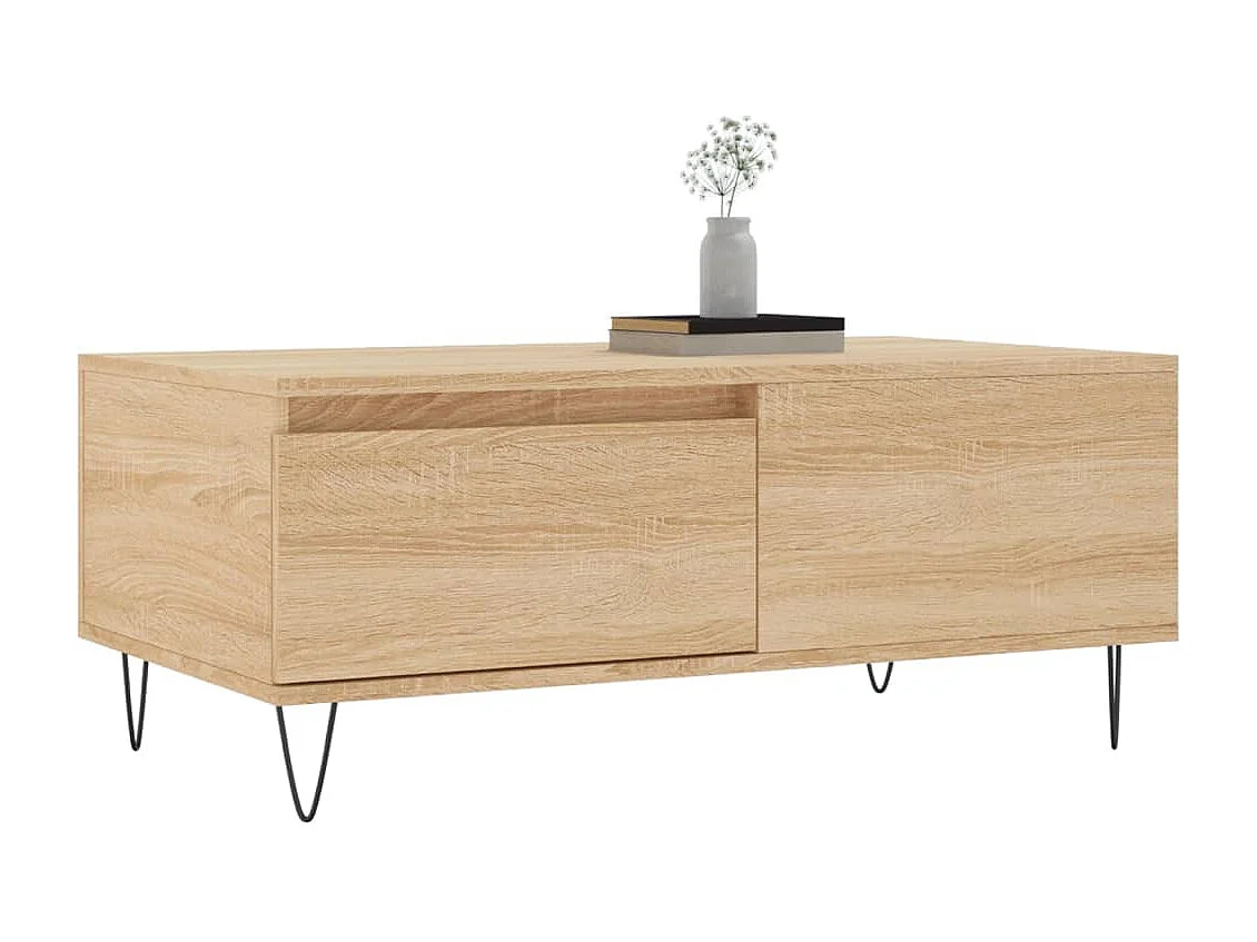 Salontafel 90x50x36,5 cm bewerkt hout sonoma eikenkleurig