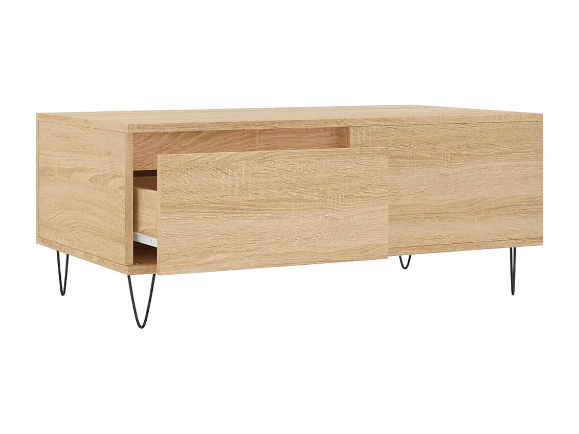 Salontafel 90x50x36,5 cm bewerkt hout sonoma eikenkleurig