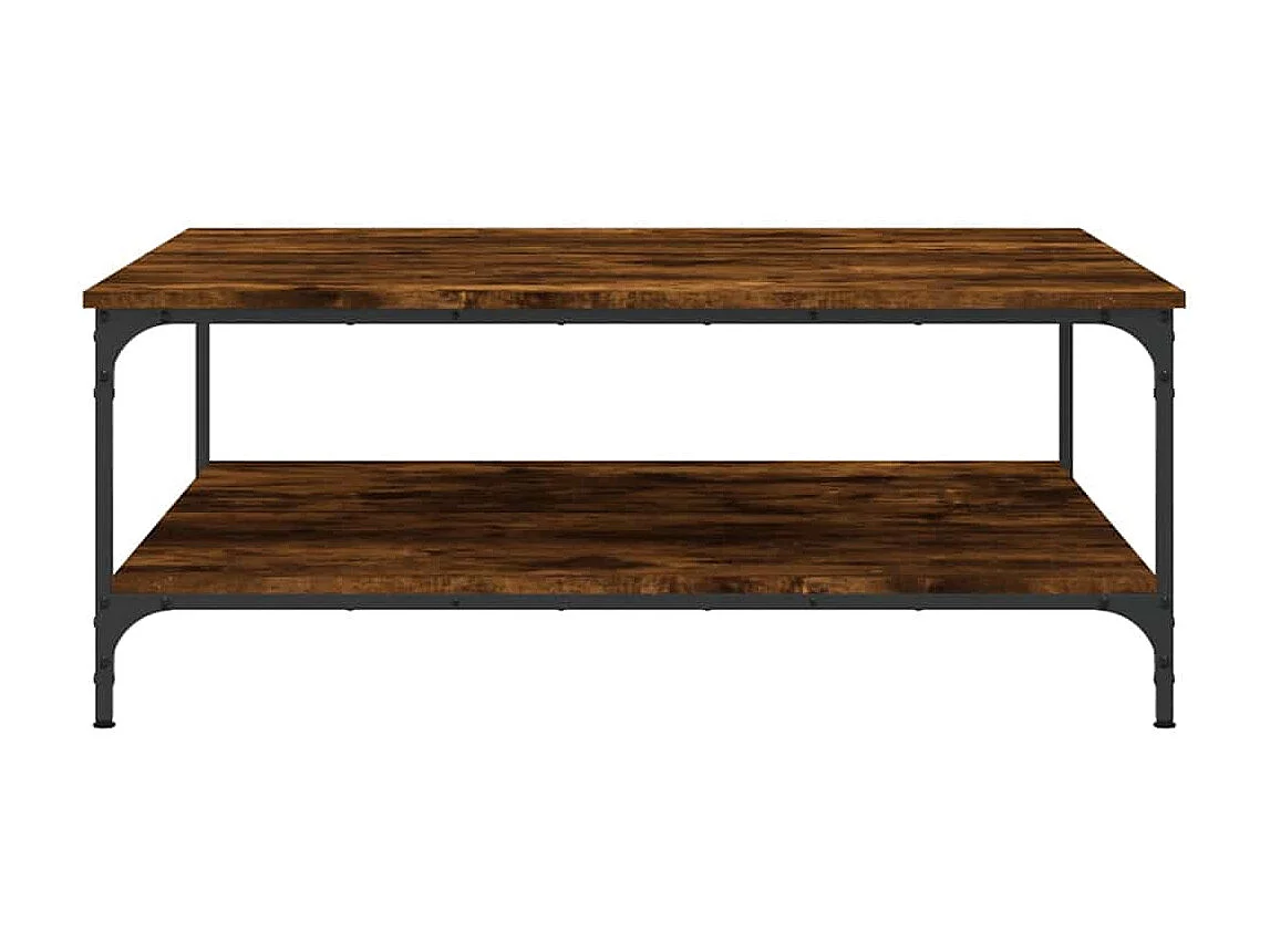 Table basse chêne fumé 100x100x40 cm bois d'ingénierie