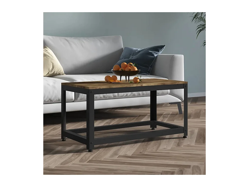 Salontafel 90x45x45 cm MDF en ijzer donkerbruin en zwart
