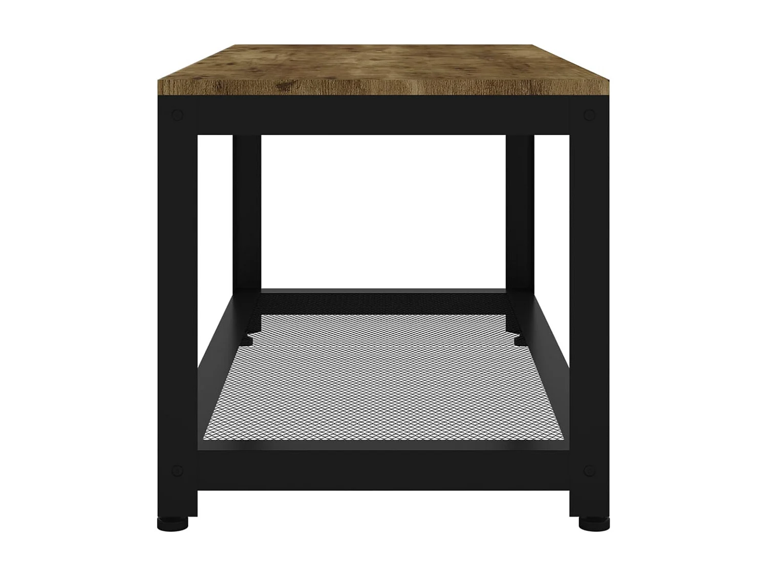Salontafel 90x45x45 cm MDF en ijzer donkerbruin en zwart
