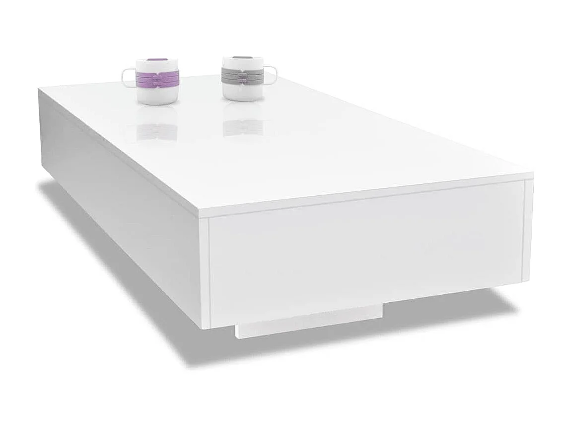 Table basse blanc brillant