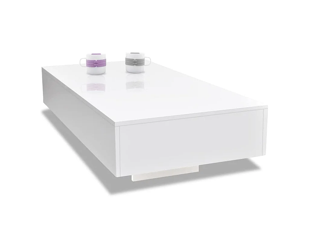 Table basse blanc brillant