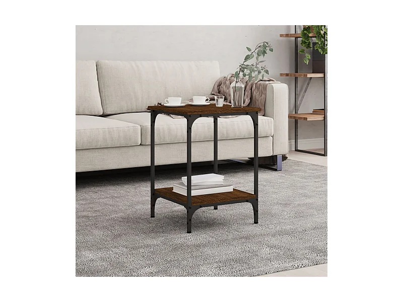 Table basse chêne marron 40x40x55 cm bois d'ingénierie