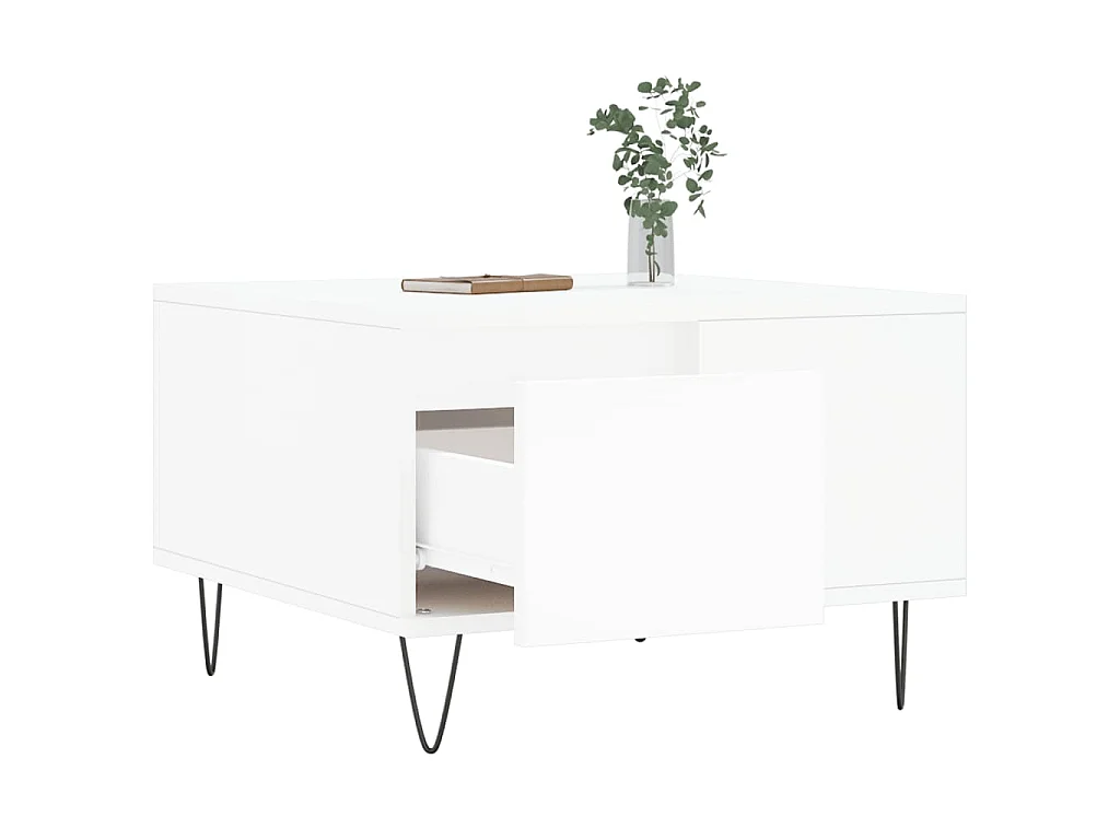 Salontafel 55x55x36,5 cm bewerkt hout wit