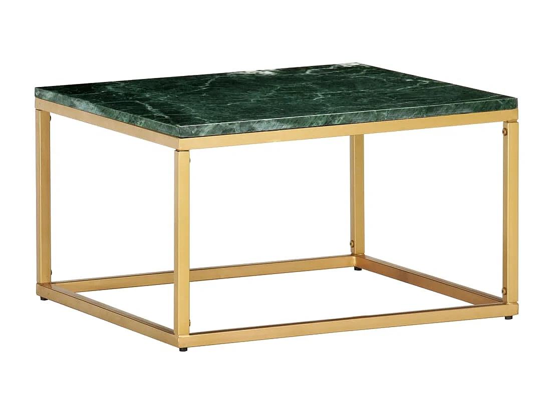 Table basse Vert 60x60x35 cm Pierre véritable et texture marbre