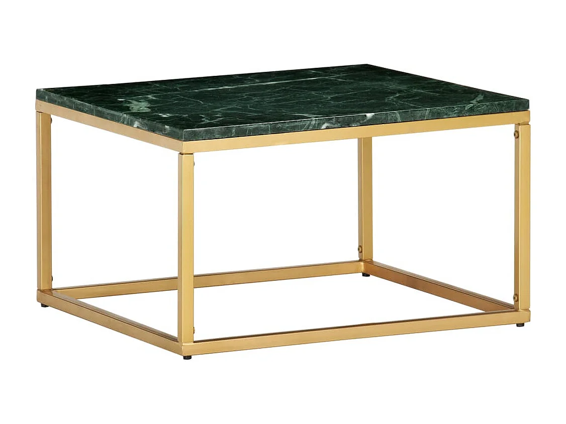 Table basse Vert 60x60x35 cm Pierre véritable et texture marbre