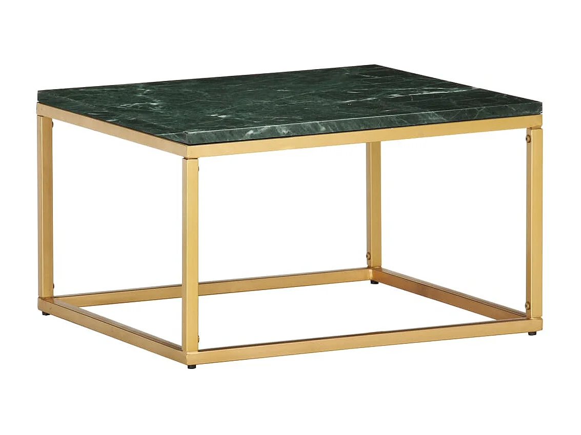 Salontafel 60x60x35 cm echt steen met marmeren textuur groen
