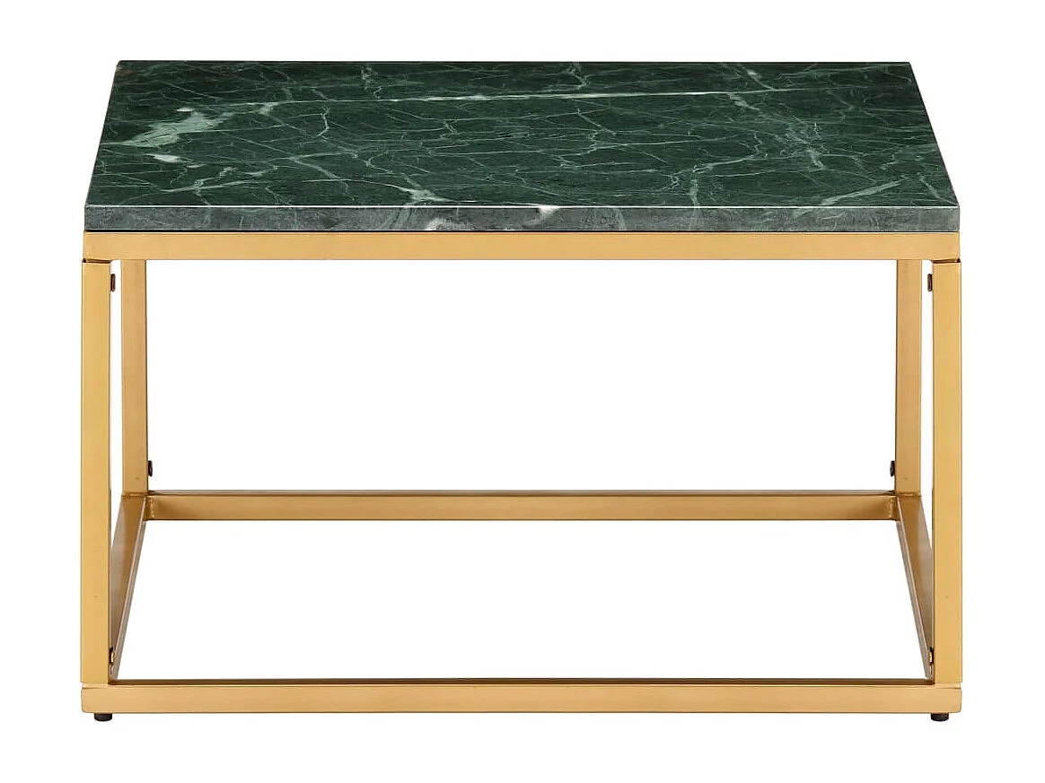 Salontafel 60x60x35 cm echt steen met marmeren textuur groen