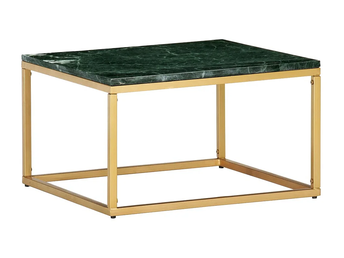 Salontafel 60x60x35 cm echt steen met marmeren textuur groen