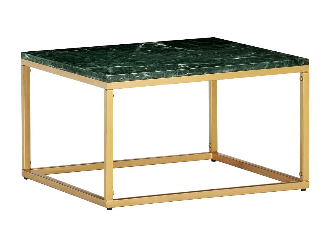 Salontafel 60x60x35 cm echt steen met marmeren textuur groen