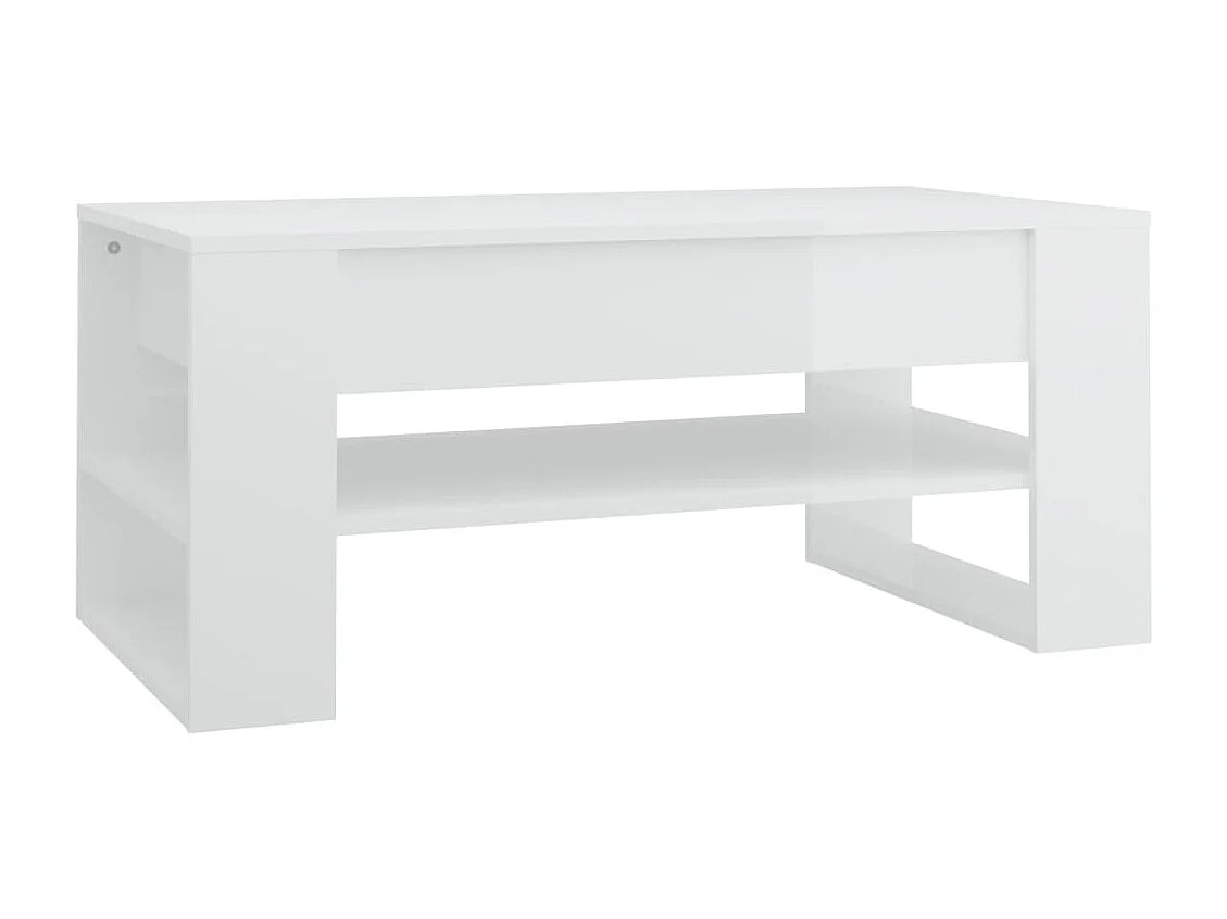 Mesa de centro 102x55x45 cm madeira processada branco brilhante