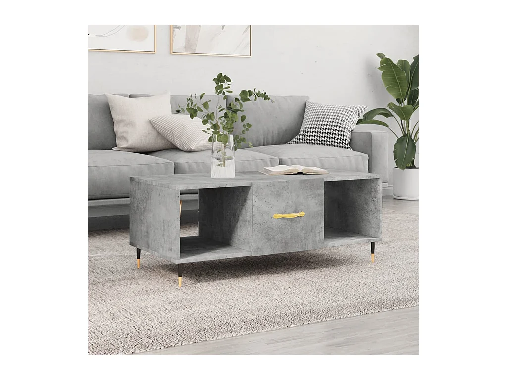 Salontafel 102x50x40 cm bewerkt hout betongrijs