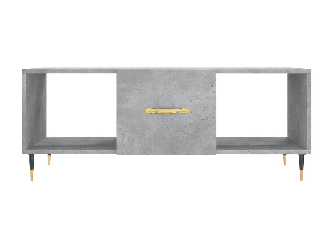 Table basse gris béton 102x50x40 cm bois d'ingénierie