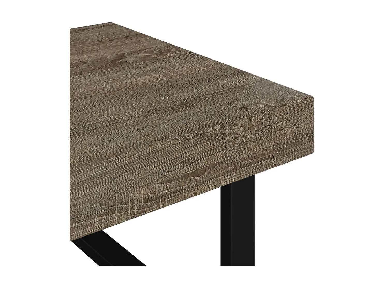 Table basse Gris et noir 120x60x40 cm MDF et fer