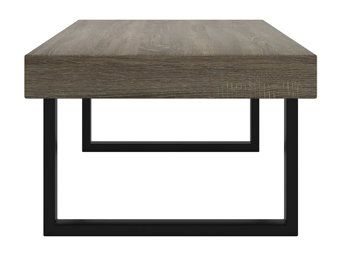 Table basse Gris et noir 120x60x40 cm MDF et fer