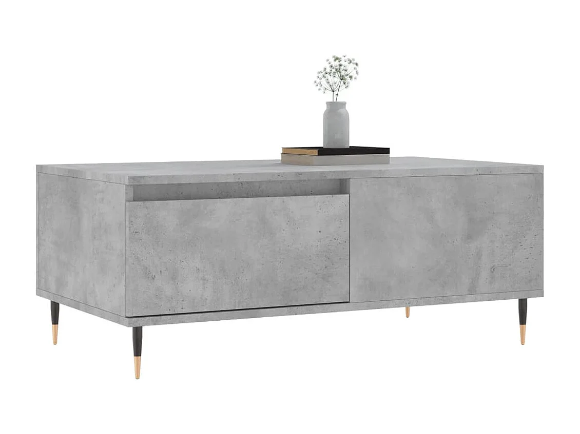 Table basse Gris béton 90x50x36,5 cm Bois d'ingénierie