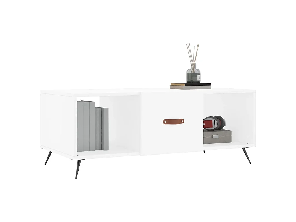 Salontafel 102x50x40 cm bewerkt hout wit