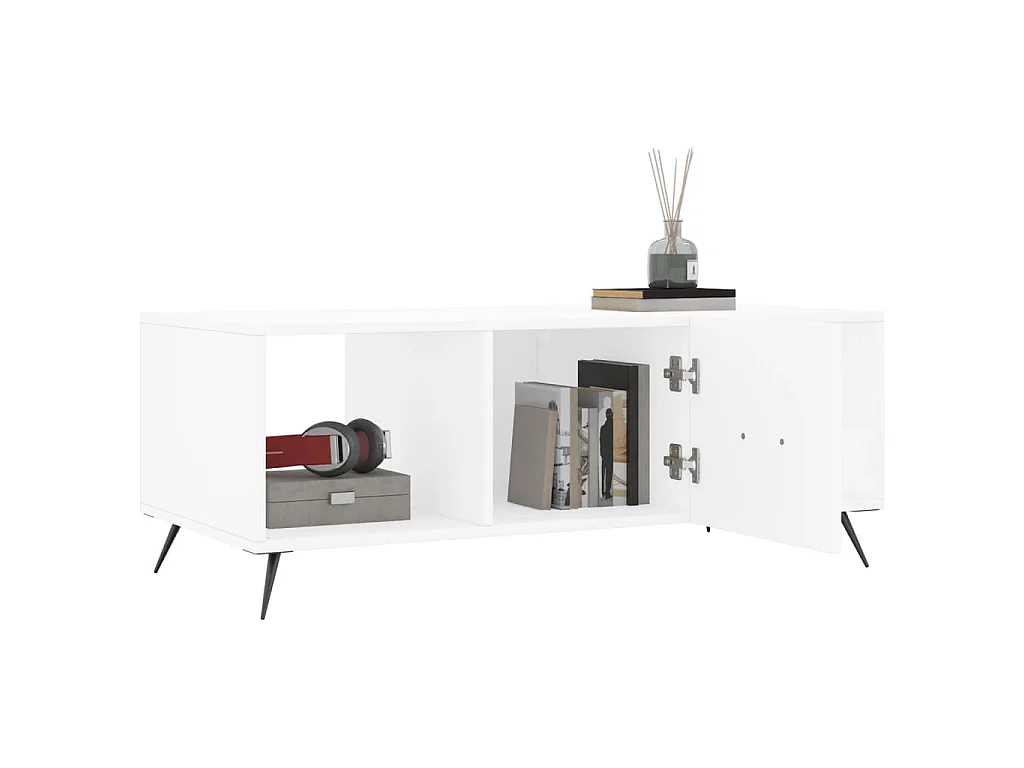 Salontafel 102x50x40 cm bewerkt hout wit