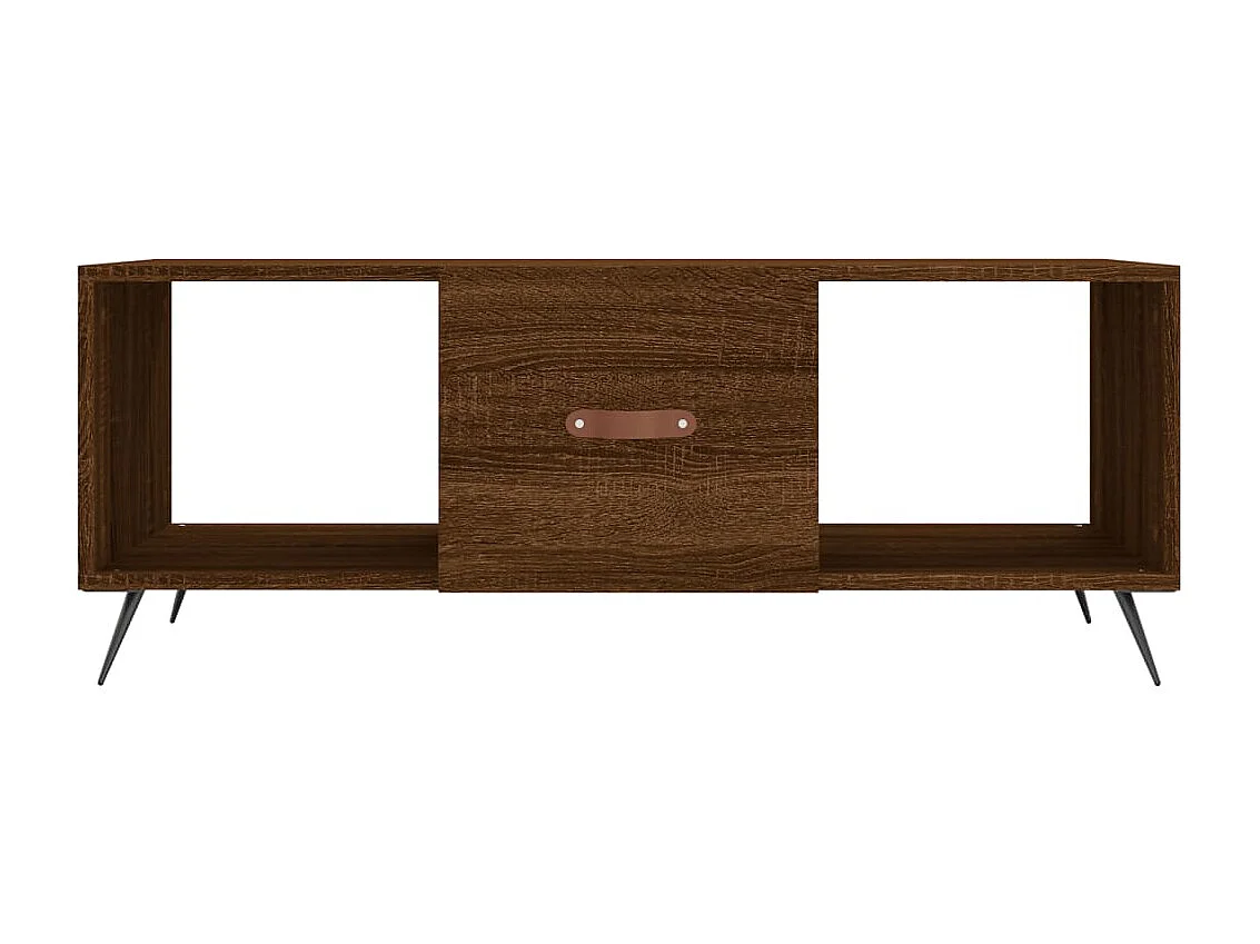 Mesa de centro madera contrachapada roble marrón 102x50x40 cm