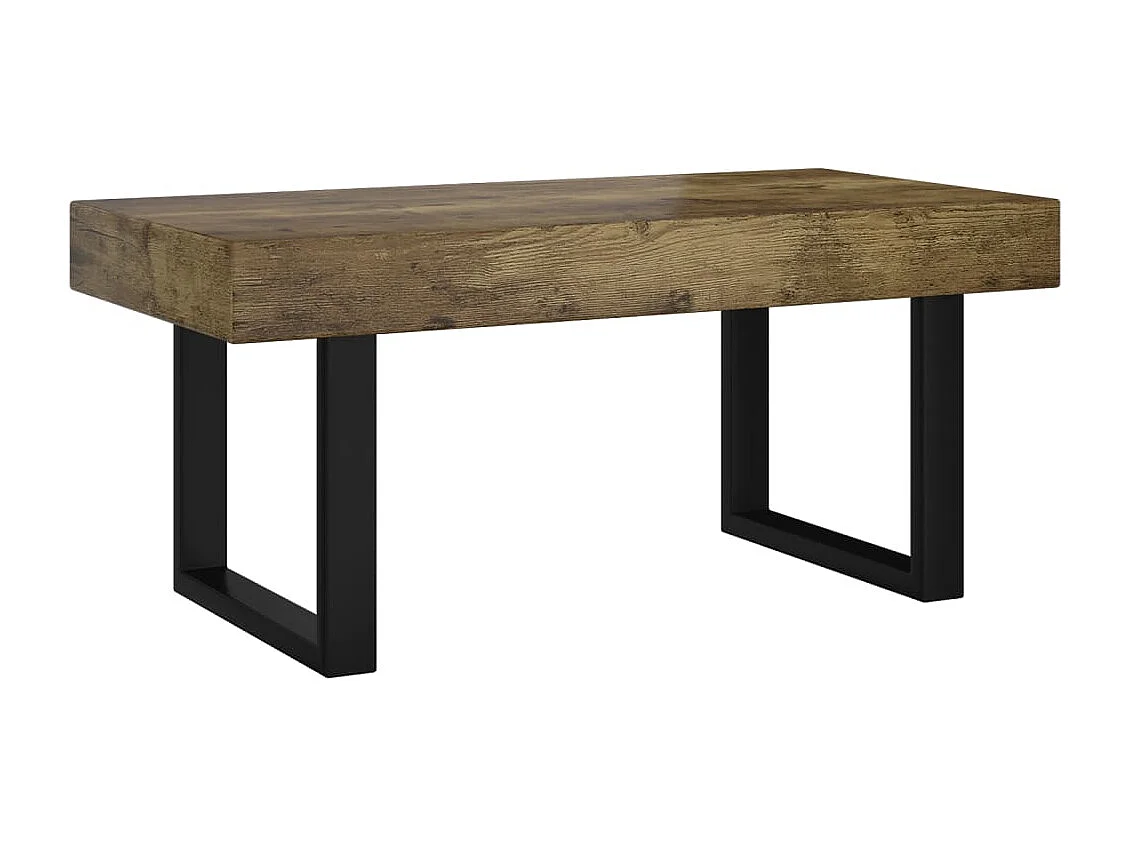 Tavolino Salotto Marrone Scuro e Nero 90x45x40cm in MDF e Ferro