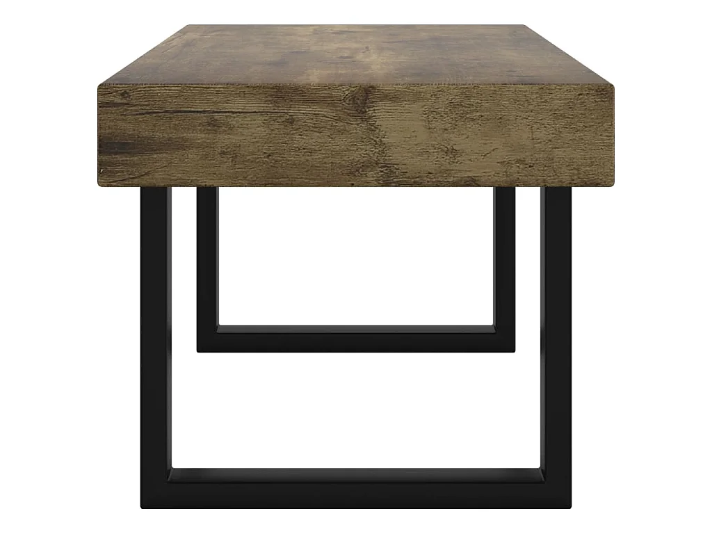 Tavolino Salotto Marrone Scuro e Nero 90x45x40cm in MDF e Ferro