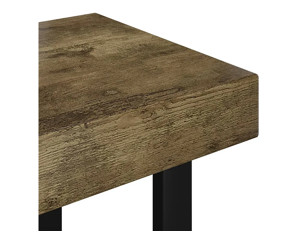 Tavolino Salotto Marrone Scuro e Nero 90x45x40cm in MDF e Ferro