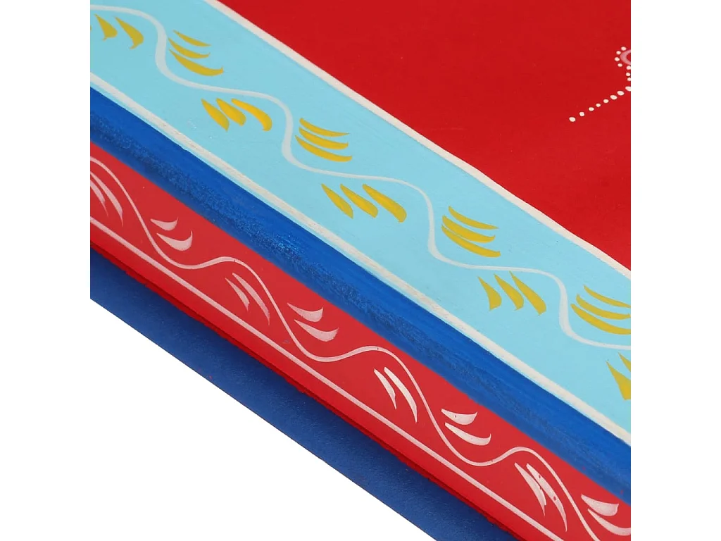 Mesa de centro pintada à mão mangueira maciça vermelho