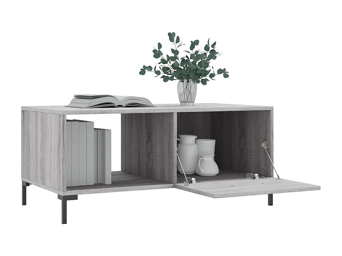 Salontafel 90x50x40 cm bewerkt hout grijs sonoma eikenkleurig