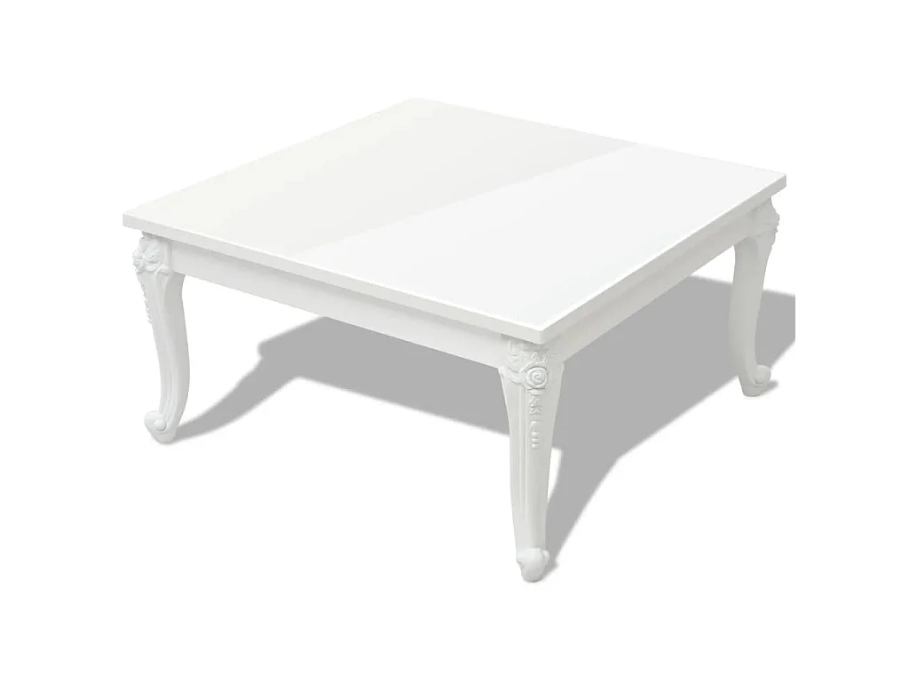 Couchtisch 80x80x42 cm Hochglanz-Weiß