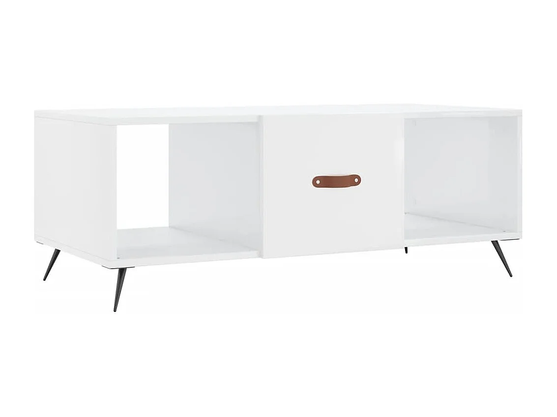 Mesa de centro 102x50x40 cm madeira processada branco brilhante